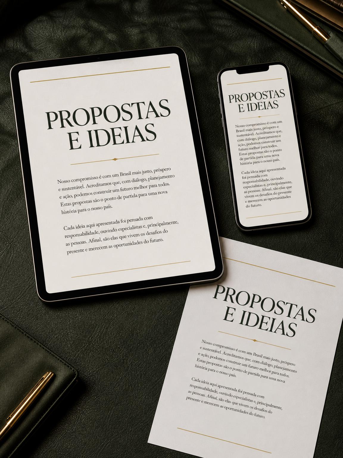 eBook aberto em tablet e celular